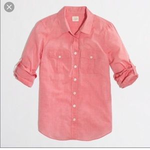 J. Crew Coral Chambray Button Up size Medium